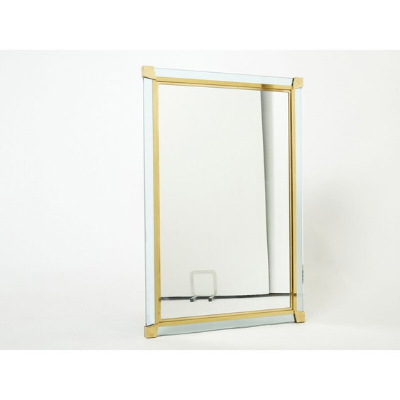 Image 1 of Miroir vintage en laiton et verre de Murano, Italie 1970