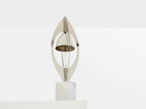 Image 1 of Jacques Charles pour Maison Charles Lampe Ogive en métal nickelé 1965