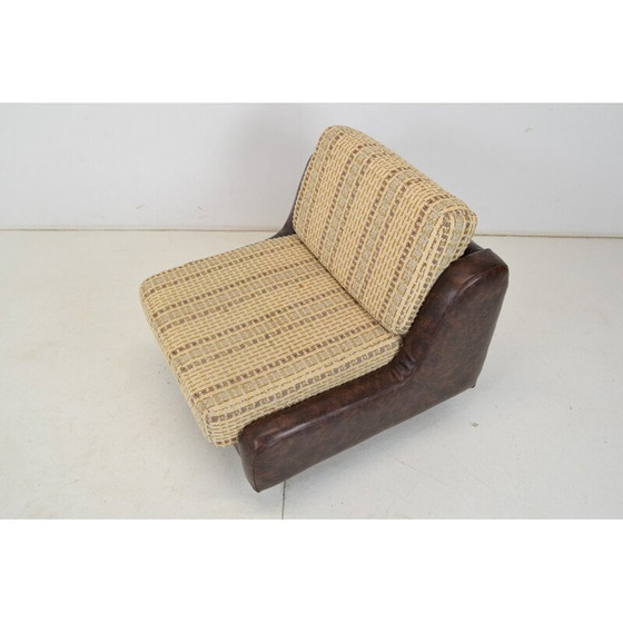 Image 1 of Fauteuil à roulettes en simili-cuir du milieu du siècle, Tchécoslovaquie 1970