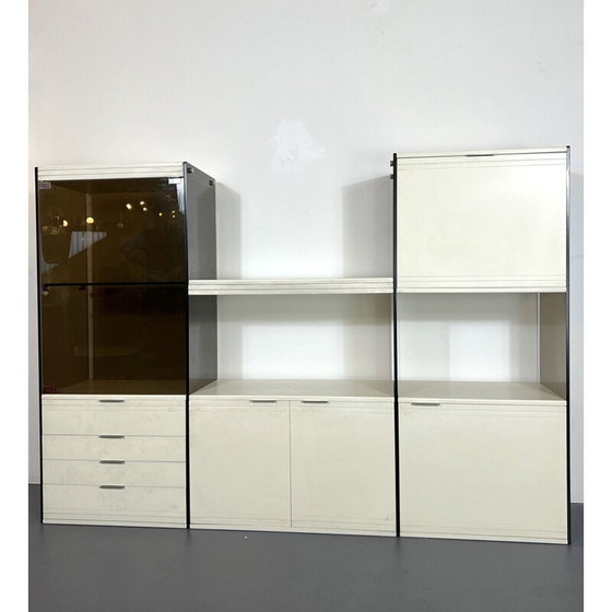 Image 1 of Meuble de cuisine vintage en verre fumé et bois laqué par Gallotti et Radice, 1970