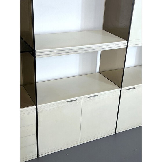 Image 1 of Meuble de cuisine vintage en verre fumé et bois laqué par Gallotti et Radice, 1970