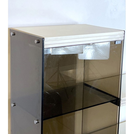 Image 1 of Meuble de cuisine vintage en verre fumé et bois laqué par Gallotti et Radice, 1970