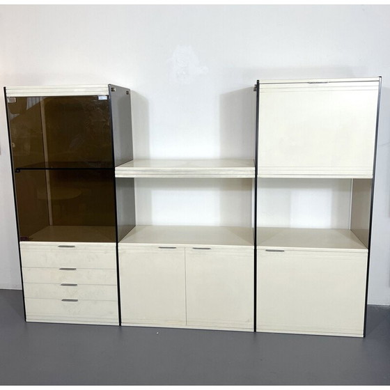 Image 1 of Meuble de cuisine vintage en verre fumé et bois laqué par Gallotti et Radice, 1970