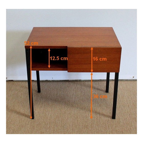 Image 1 of Paire de tables de chevet vintage en teck, années 1960