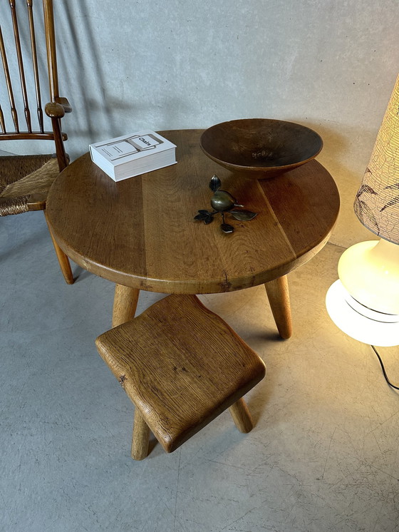 Image 1 of Tabouret en chêne vintage - Tripod