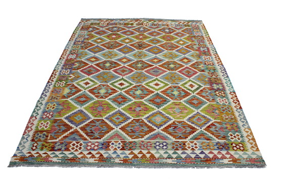 Image 1 of Original Old Style Kelim Afghan 238 X 178 Cm Top condition