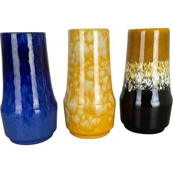 Image 1 of Ensemble de 3 vases Supercolor en lave grasse de Scheurich, Allemagne, années 1970