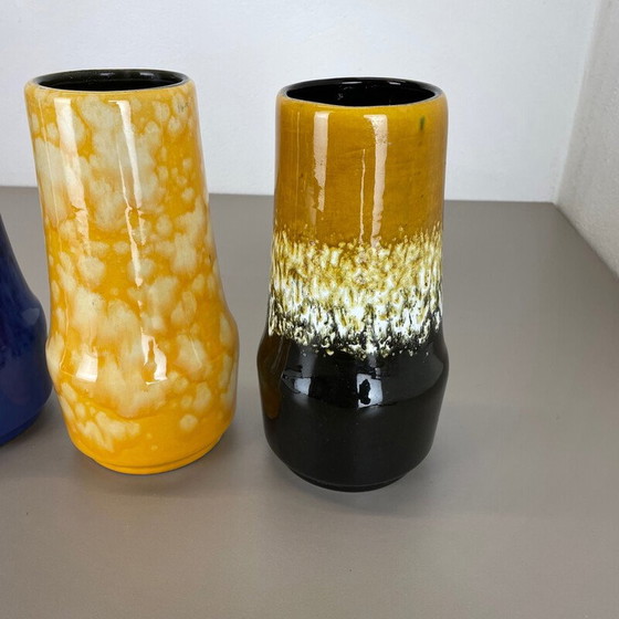 Image 1 of Ensemble de 3 vases Supercolor en lave grasse de Scheurich, Allemagne, années 1970