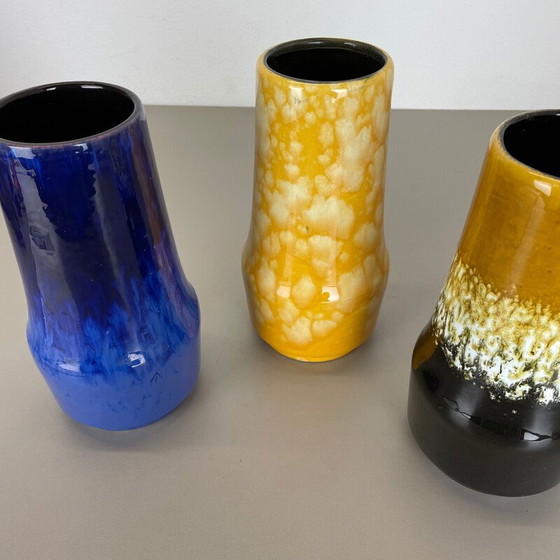 Image 1 of Ensemble de 3 vases Supercolor en lave grasse de Scheurich, Allemagne, années 1970