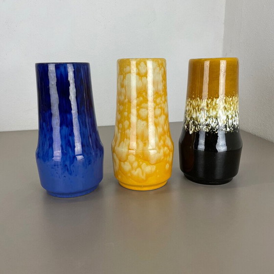 Image 1 of Ensemble de 3 vases Supercolor en lave grasse de Scheurich, Allemagne, années 1970
