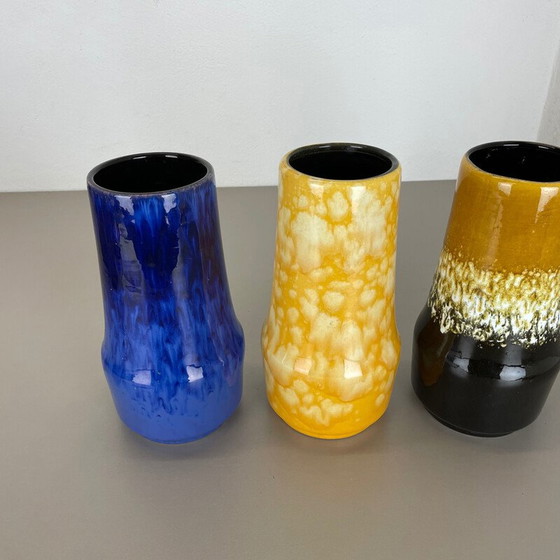 Image 1 of Ensemble de 3 vases Supercolor en lave grasse de Scheurich, Allemagne, années 1970