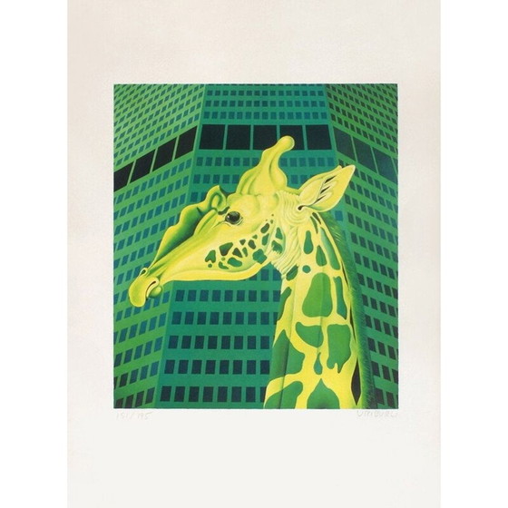 Image 1 of Lithographie vintage La Jirafa de Nicolas Uriburu, 1975