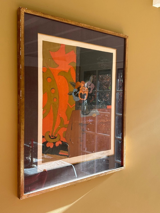 Image 1 of Framed Lithograph Flowers