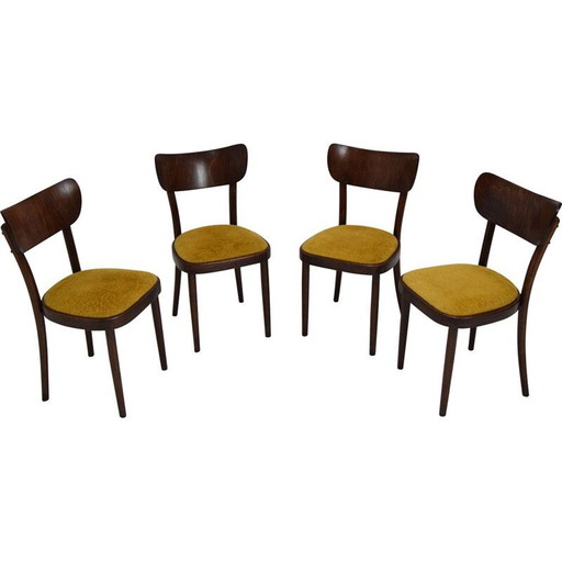 Ensemble de 4 chaises vintage Ton, Tchécoslovaquie 1960s