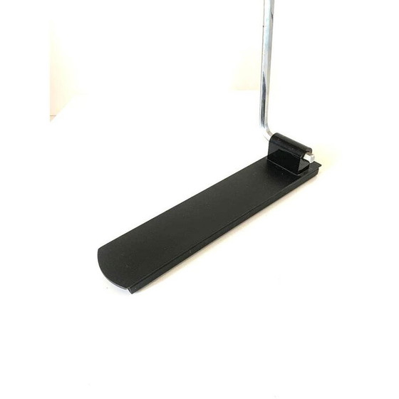 Image 1 of Lampe de table vintage en métal laqué noir et acier chromé par Corrado et Luigi Aroldi pour Luci, Italie 1970