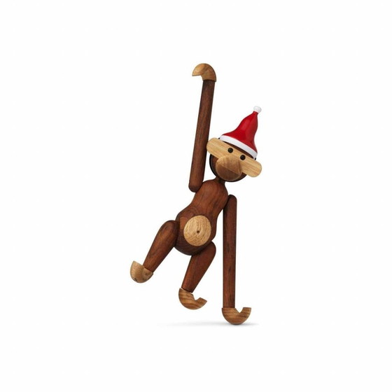 Image 1 of Kay Bojesen Monkey Small With Christmas Hat (Fourni séparément)