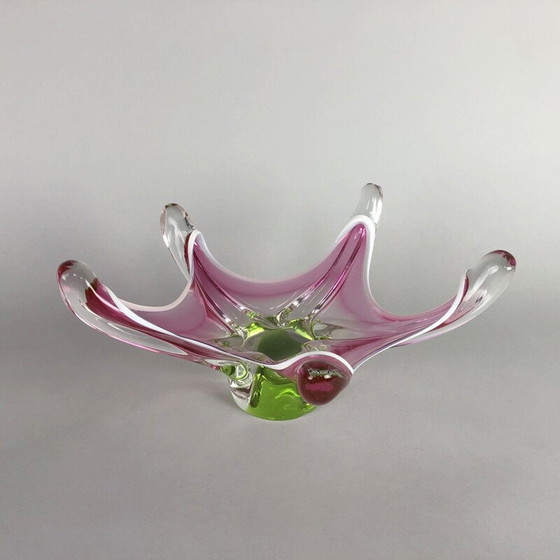 Image 1 of Bol en verre vintage de Josef Hospodka par Chribska Glass Works, 1960