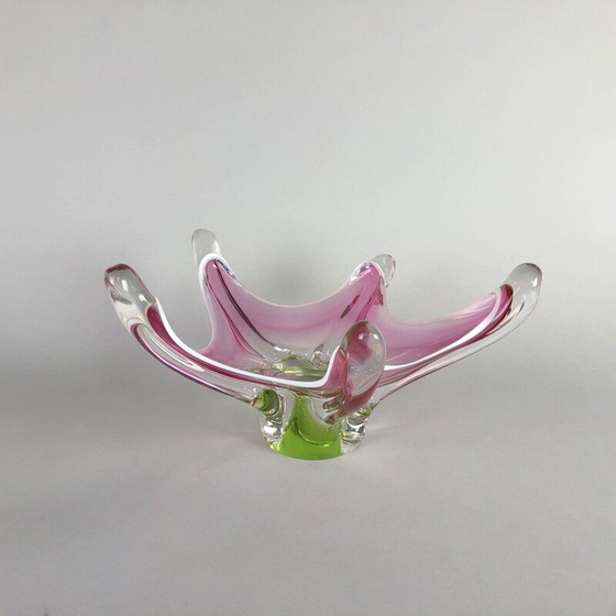 Image 1 of Bol en verre vintage de Josef Hospodka par Chribska Glass Works, 1960
