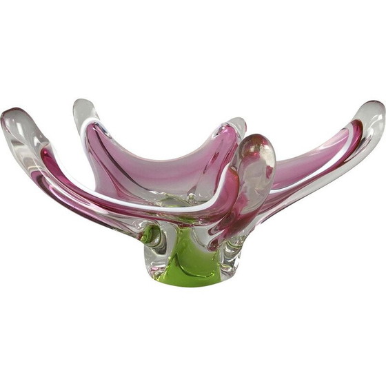 Image 1 of Bol en verre vintage de Josef Hospodka par Chribska Glass Works, 1960