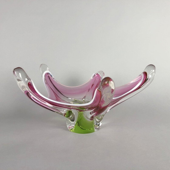 Image 1 of Bol en verre vintage de Josef Hospodka par Chribska Glass Works, 1960