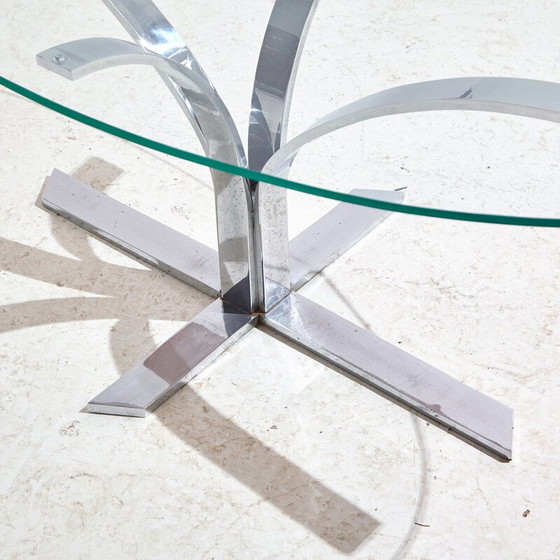 Image 1 of Table basse vintage en verre et chrome, 1970