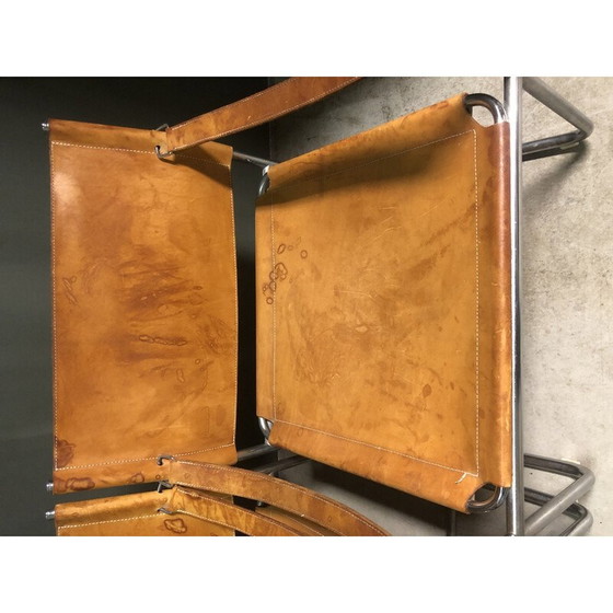 Image 1 of Paire de fauteuils Safari vintage en cuir beige, 1970