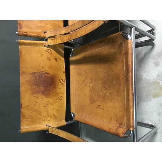 Image 1 of Paire de fauteuils Safari vintage en cuir beige, 1970