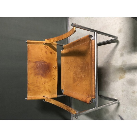 Image 1 of Paire de fauteuils Safari vintage en cuir beige, 1970