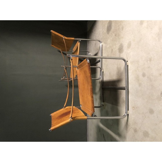 Image 1 of Paire de fauteuils Safari vintage en cuir beige, 1970