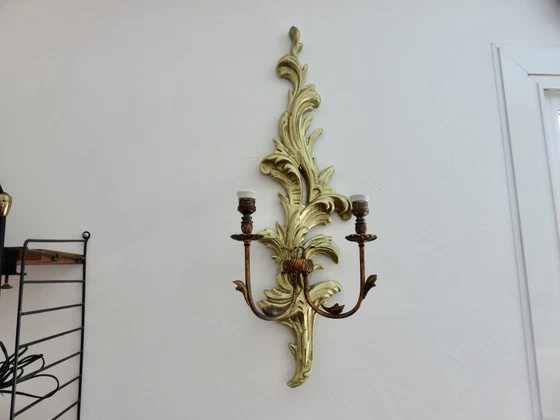 Image 1 of Appliques Espagnoles En Bois Doré, Xxl, 86Cm, Années 40