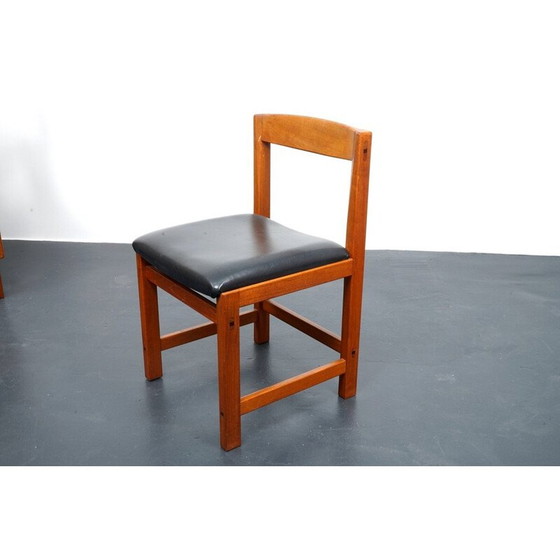 Image 1 of Ensemble de 6 chaises de salle à manger vintage en teck massif, Danemark 1960