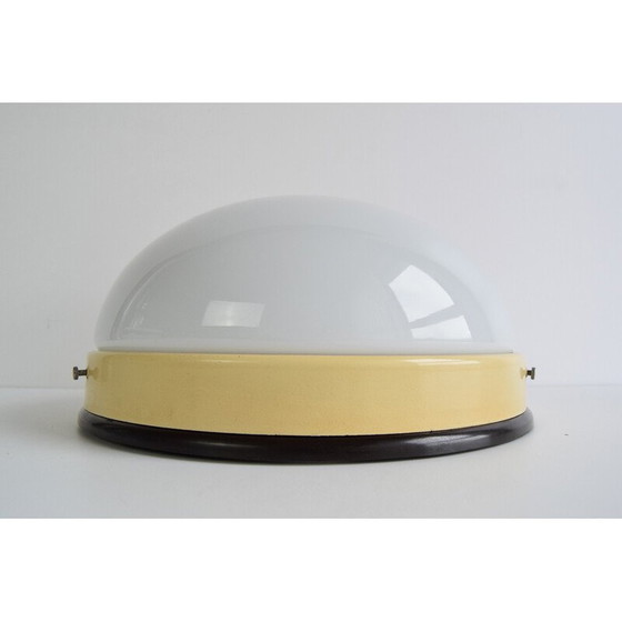 Image 1 of Applique vintage en bakélite et verre de lait, Tchécoslovaquie 1950