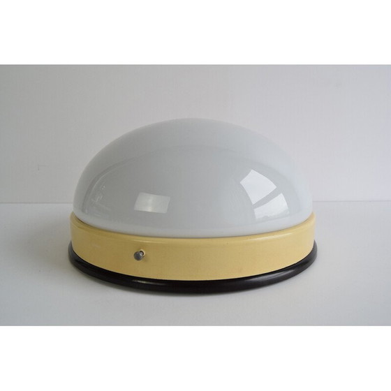 Image 1 of Applique vintage en bakélite et verre de lait, Tchécoslovaquie 1950