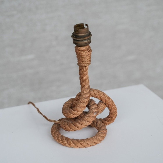 Lampe de table vintage en corde par Audoux-Minet, France 1960 – Brass, Other (photo 5 of 5)
