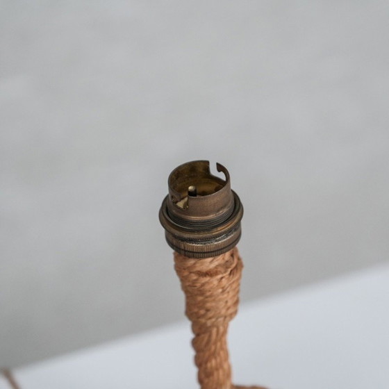 Lampe de table vintage en corde par Audoux-Minet, France 1960 – Brass, Other (photo 4 of 5)