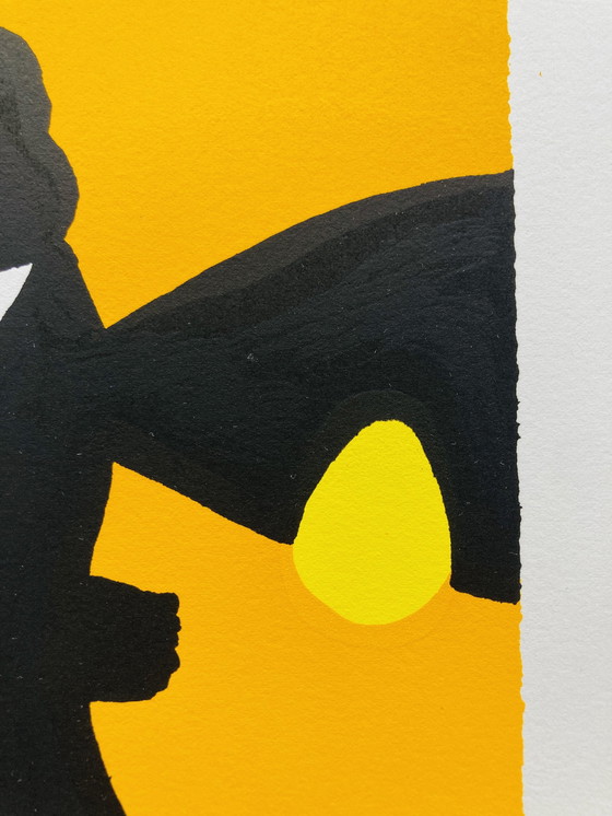 Image 1 of Anna - Sérigraphie Vache - Jaune