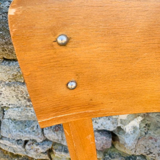 Image 1 of Ensemble de 4 chaises de bistro vintage en bois