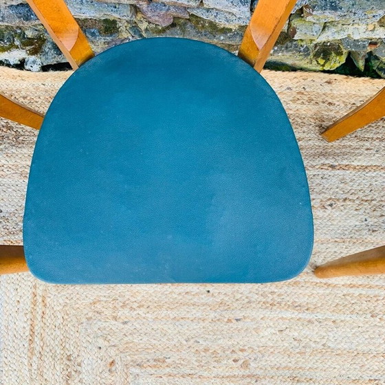 Image 1 of Ensemble de 4 chaises de bistro vintage en bois