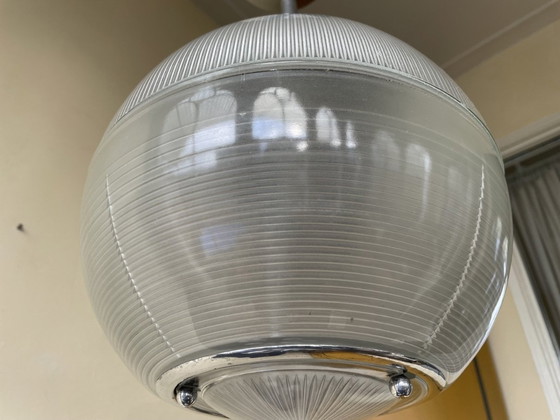 Image 1 of 1940s Lampe Lampe pendante Holophane Perspex French