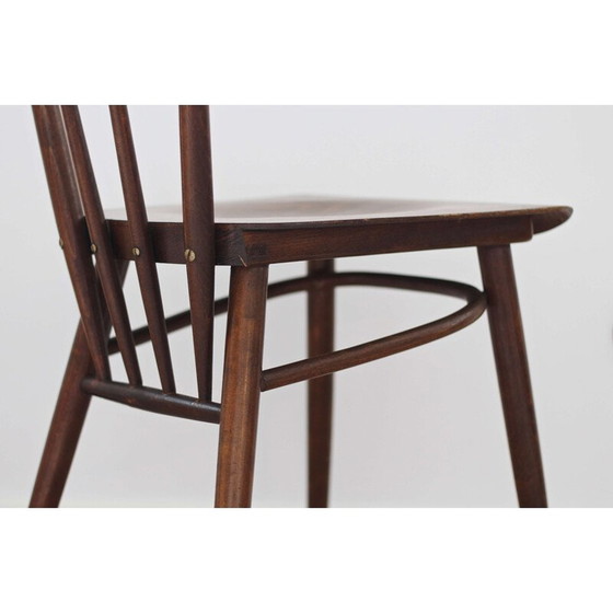 Image 1 of Ensemble de 4 chaises vintage en bois de hêtre par Tatra Nabytok, 1960