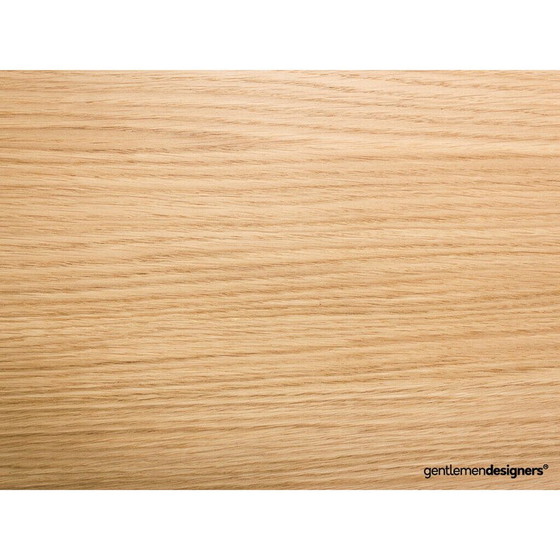 Image 1 of Table basse vintage en chêne avec 2 portes coulissantes, France