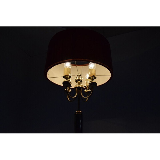 Image 1 of Lampadaire vintage en tissu et laiton par Kamenicky Senov, Tchécoslovaquie 1960