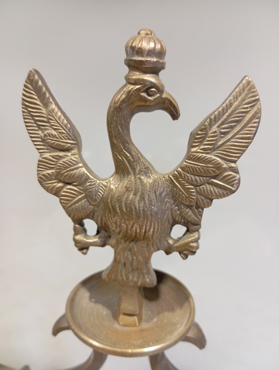 Image 1 of Candélabre 2 Feux Bronze Aigle Royal