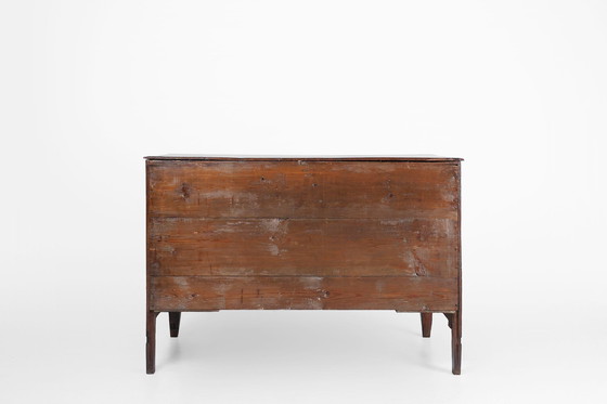 Image 1 of Commode rustique française en chêne massif avec 3 tiroirs, ca. 1850