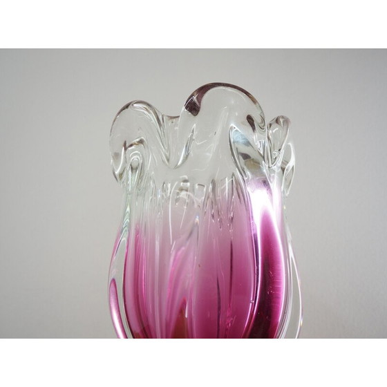 Image 1 of Vase en verre d'art vintage par Josef Hospodka pour Chribska Glassworks, 1960s