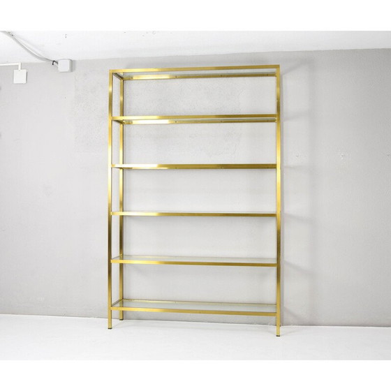 Image 1 of Etagère vintage en laiton et cristal par Pierre Vandel, France 1970