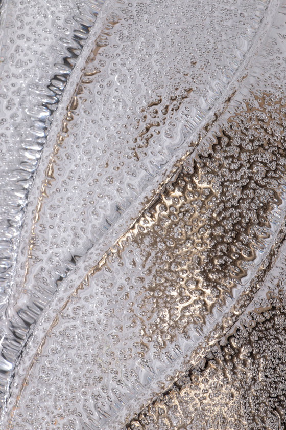 Image 1 of Lampe murale vintage en verre de Murano en forme de feuille ensemble de 2 - Italie 1970