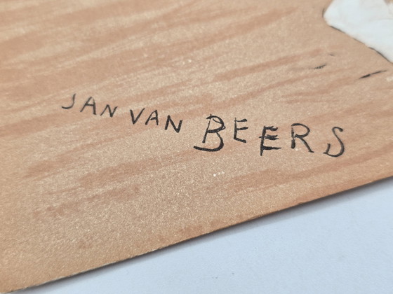 Image 1 of Lithographie, Jan Van Beers, clown de cirque de 1886