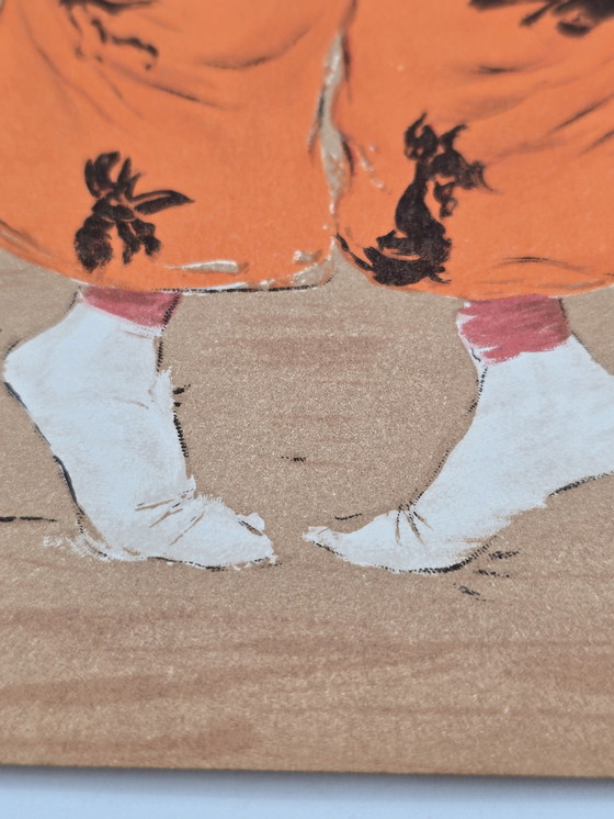 Image 1 of Lithographie, Jan Van Beers, clown de cirque de 1886