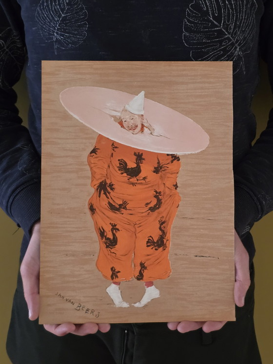 Image 1 of Lithographie, Jan Van Beers, clown de cirque de 1886